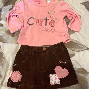 Cradle Togs, Toddlers 2 piece shirt and skirt